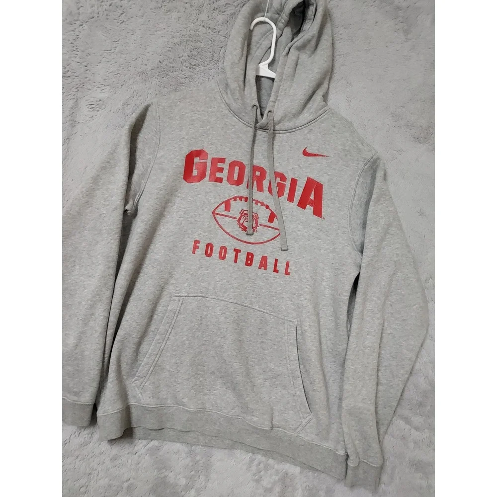 Georgia Bulldogs Hoodie Mens Large Nike Club Fleece Football Sweatshirt NCAA L